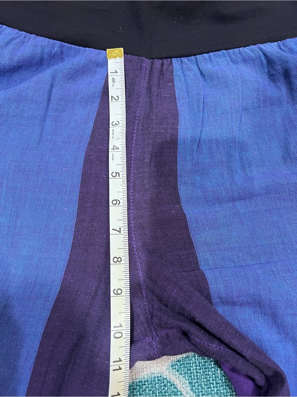 Dragonfly Boho Flowy Color Block Pocketed Bay Capri Paint w Tie - Picture 11 of 12